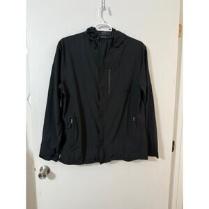 32 Degrees Cool Unisex Hooded Lightweight Windbreaker Jacket Black - Size L